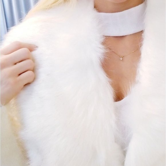 womens Classy Faux Fur Scarf  Wrap - Picture 2 of 3